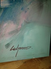 Signed Authentic Original Wilfred Lang Layered Abstract Canvas Painting 2024