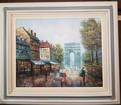 HENRI ROGERS FRENCH INPRESSIONIST PAINTING OIL ON CANVAS PARIS ARCH OF TRIUMPH