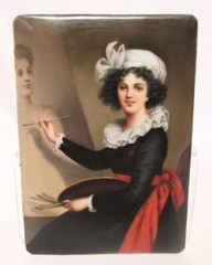 Antique Elisabeth Louise Vigee Le Brun Self Portrait KPM Style Porcelain Plaque