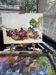 Pomegranate Oil Painting, Still life Pomegranate, Kitchen painting, Exotic Fruit