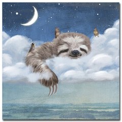 A Sloth’s Dream by Paula Belle Flores Gallery Wrapped Canvas Art (30 in x 30 in)