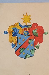 Antique handpainted Heraldic Family Crest VON ANTHONI Coat of Arms painting 1144