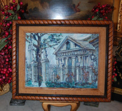 FRAMED ORIGINAL OIL ON CANVAS EL TEMPLETE OLD HAVANA, CUBA ARTIST: HECTO VIDAL