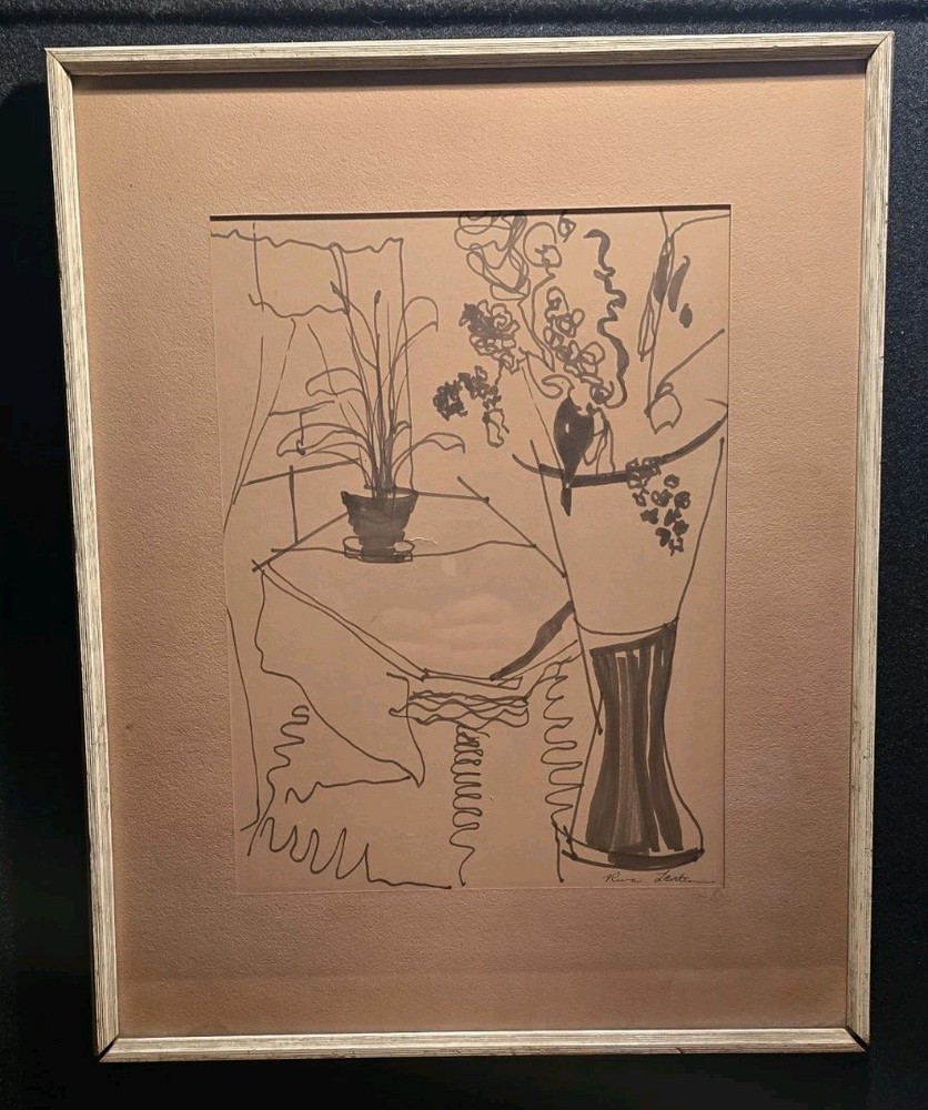 Vintage Riva Leviten Signed Mid-Century Modern Abstract Expressionist Art