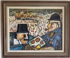 Frank Koci Original Painting Art San Francisco Beat Era Outsider Czech American