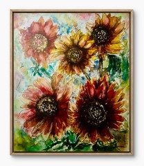 Golden Whispers“ – Original Watercolor Painting of Sunflowers | 30 x 37 cm