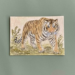 Original ACEO – Tiger – Watercolor Painting Big Cat Art Card (Felidae Series)