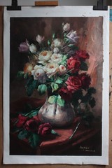 Impressionism flower oil on canvas 24″x36″ Hand-Painted Artwork