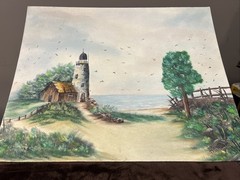 The Lighthouse Painting By Dellann Harvey 16 X 20