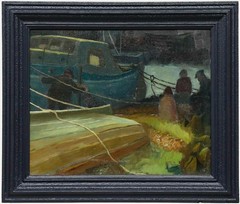 Attrib. Reginald William Gammon (1894-1997) – Oil, The Harbour at Dusk