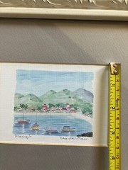 Marigot Bay Framed Watercolor 11x 13 Frame 3.5 X 5 Inch Watercolor