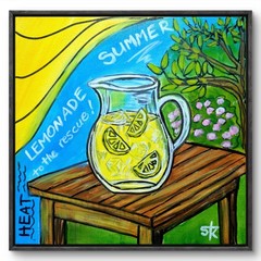Hand Painted Fresh Lemonade 12×12 Canvas Original Impressionist Painting