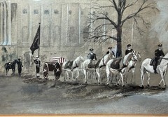 Vintage original 1963 Mary Jo Waters JFK presidential funeral acrylic painting