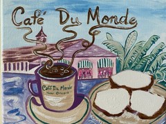 CAFE DU MONDE Coffee French Quarter New Orleans Louisiana Painting K C Jones art
