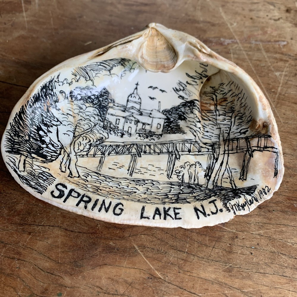 Nice Clam Shell Painting of Spring Lake N.J. by New Jersey Artist John Keyler