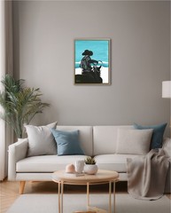 Atherton 11×14 Original Expressionism Acrylic Painting „Teal Rider“ signed