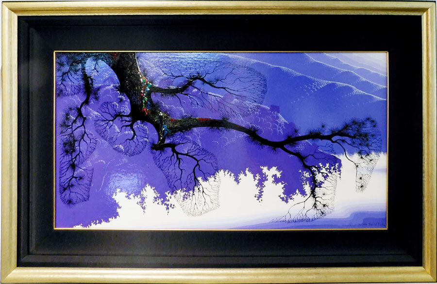 Eyvind Earle „Purple Coastline“ Hand Signed Original Oil on Panel MAKE an OFFER!