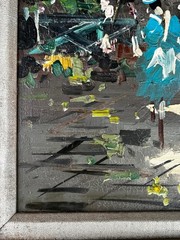 Vintage Landscape Oil Painting Cityscape Rome Italy Mid Century Modern Framed