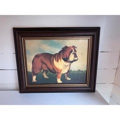 Bombay Company Framed Art English Bulldog Insect Brown Wood Gold Trim Paul Stagg