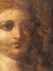 RARE 17th ITALIAN SCHOOL – OIL CANVAS PAINTING – SALVATOR MUNDI