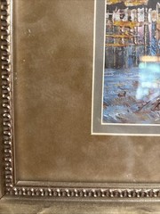 VTG Original Burnett Oil Painting–Paris Street Scene-8×10 Framed Artwork ~Signed