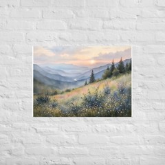 Smoky Mountains Painting Blue Ridge Appalachian Landscape Watercolor Art Print