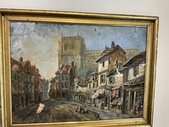 early unsigned watercolor Abbeville street scene Charles James Keats c. 1890’s