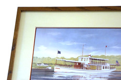 Framed Watercolor Painting Steam Boat „Louise“ 1982 Ted Brennan