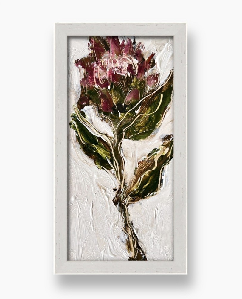 Protea African Flower Painting Framed • Afrohemian Decor • Afro Boho Art Series