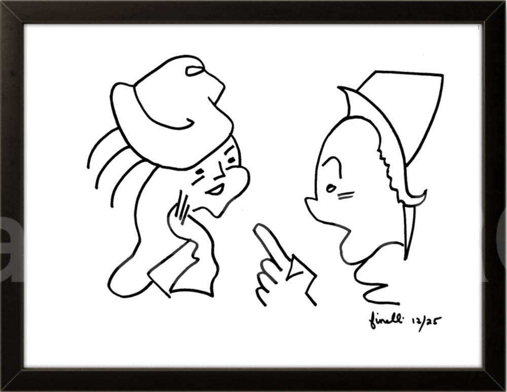 FINELLI ORIGINAL ARTWORK Ink on Paper 9×12 ABSTRACT Feeling Home Decor COA CA27