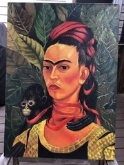 Mexican Outsider Artist Frida Kahlo self-portrait oil on canvas painting
