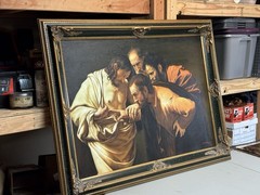 Caravaggio oil on canvas “The Incredulity of Saint Thomas” 30″x40 Inches