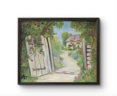 Mother’s Day Garden Gate 11×14 Painting Canvas Panel