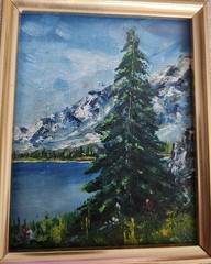3 Vintage Landscape Minature Paintings