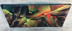 Clandestine ~ Acrylic Abstract Pour Painting 10x20x1/2″ Fluid Art