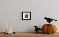 Original mini watercolor Chicken painting Rooster wall art farm animal decor