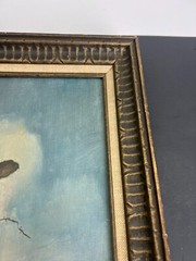 WILLIAM T. ZIVIC (1930-) „Rest in Peace“ OIL ON BOARD~1969 Boot Post Cowboy Hat