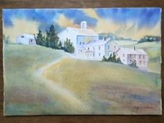 Sunset at Savage farm/22″x15″/Emily L Wittman/Original watercolor