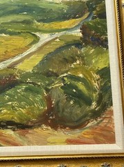 ANTIQUE PAINTING JO CAIN 1930’S WPA ARTIST NEW YORK LANDSCAPE BEACH COASTAL