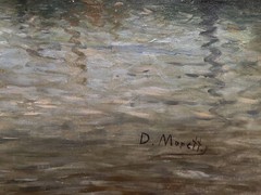D. Moretti ( Italian 1900- ) Original Oil Painting Harbor Scene Signed