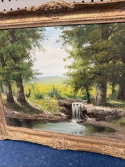 B. Brenner Signed Original Oil Painting – Framed Mid-Century Style Art