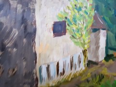 No.: 1033 oil painting artwork frame painting oil painting city river people