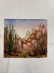 Set Of 8 Southwest Style Water Color Paintings 3×3 To 5×5 In Size Original