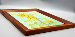 Original Sunflower Painting ARTIST SIGNED M. Warner 11″ x 14″ Including Frame