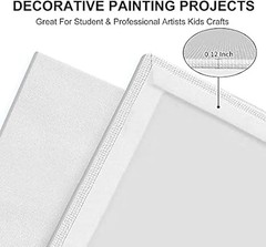 Artkey 12-Pack 8×10″ Primed Cotton Canvas Boards for Acrylic & Oil Painting