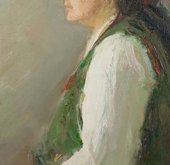 Oil Painting, Ukrainian Woman in Traditional Attire, Female portrait, Yanavichus