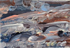 ACEO Original Painting Landscape Acrylic Impressionism Abstract Nature