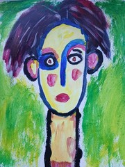 ABSTRACT/EXPRESSIONISM 11×14 Cool Dude Modern Street ART Colorful Painting