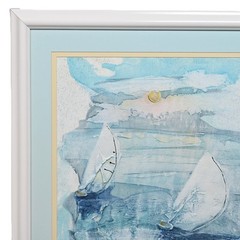 SUZANNE KNIGHT Original Vintage Signed Sail Boat Seascape Illustration Painting
