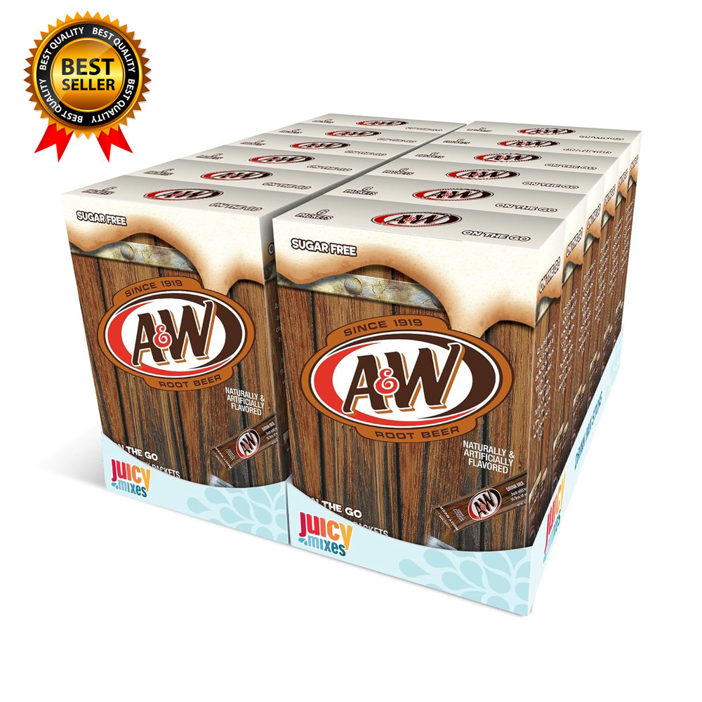 Root Beer Powder Drink Mix (12 Boxes 72 Sticks) Sugar Free & Delicious Makes 72